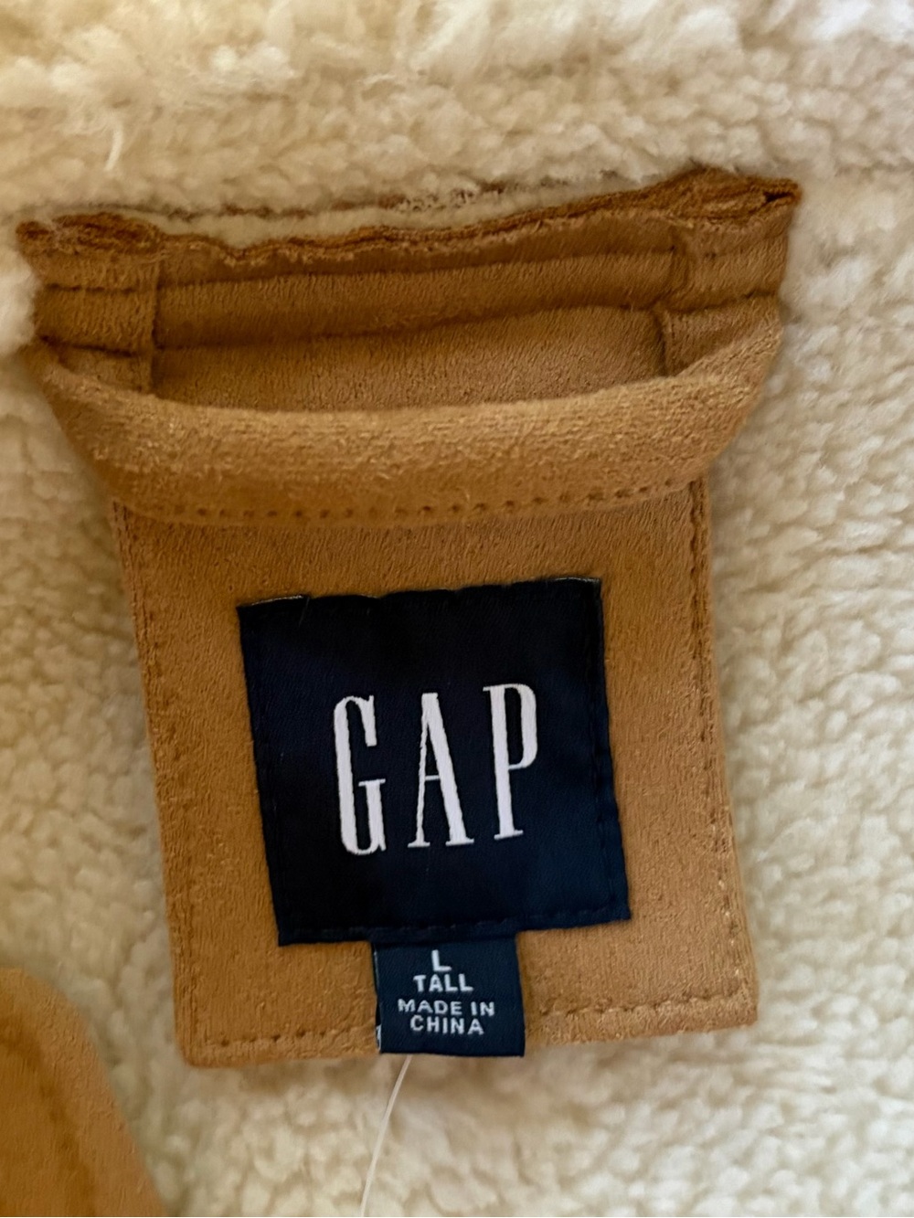 GAP Tan Jacket with Cream Sherpa Trim - Picture 5 of 9